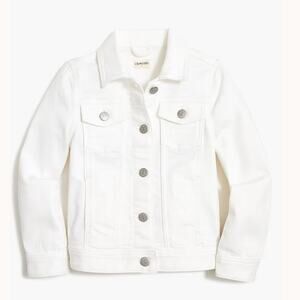 NWT J. Crew Factory Crewcuts Girls' White Jean Jacket - Size 6-7
